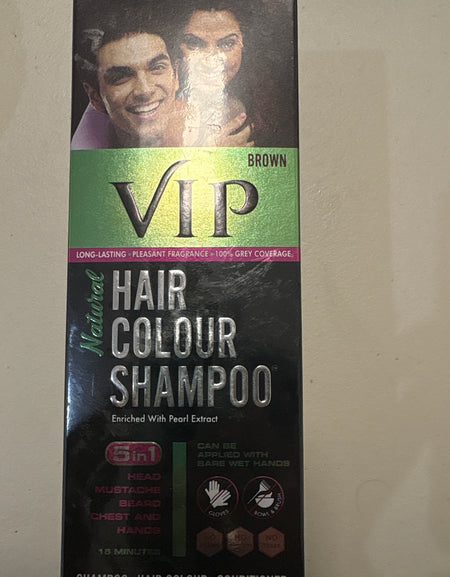 VIP hair colour shampoo brown 5 in 1