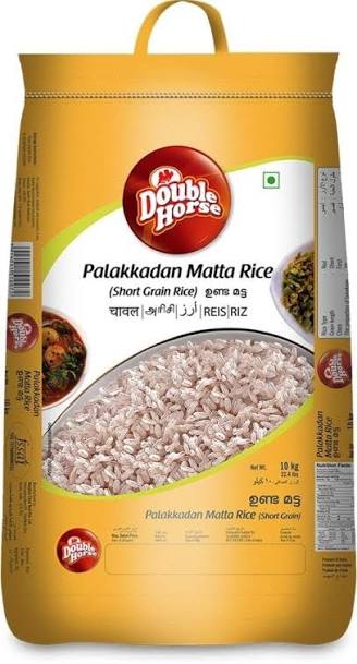 Double Horse Palakkadan Matta Rice (Short Grain Rice) 10kg – OM SEVVEL ...