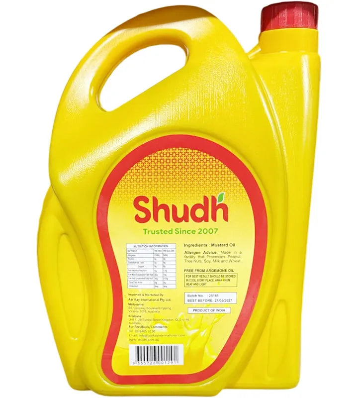 Shudh Premium Kachi Ghani Pure Mustard Oil, 5 Litre
